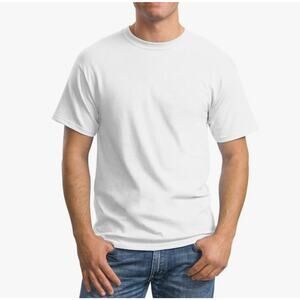Hanes Mens CrewNeck T-Shirt 6-Pack White Size XL Cotton Short Sleeve Comfort